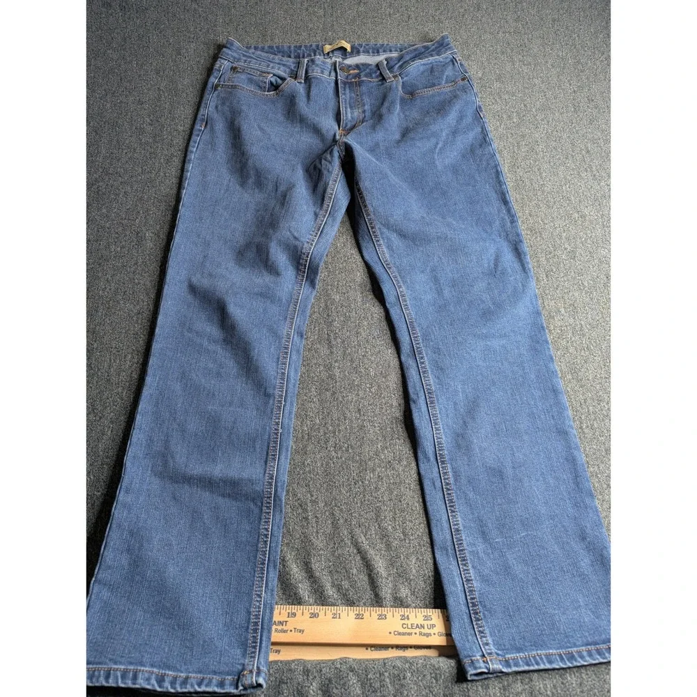 Blue Mountain Womens Straight Leg Jeans Medium‎ Wash Blue Denim Size 14 Stretch